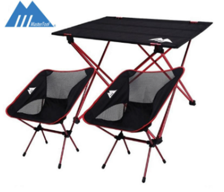 MasterTool - Camping Foldable Picnic Fishing Table & Chairs Set, Red  (Chairs*2+Table*1) Combo set, Auto e-Shop, Auto e-Shop & Rewards